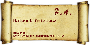 Halpert Aniziusz névjegykártya